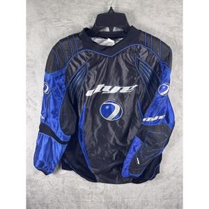 Dye Paintball Jersey Mens Medium Black Blue Padded Mesh Long Sleeve Shirt